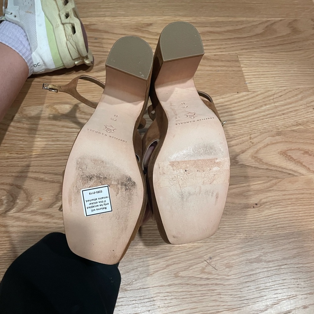 Loeffler Randall Brown Suede Platform Sandals with Ankle Strap - Picture 5 of 6